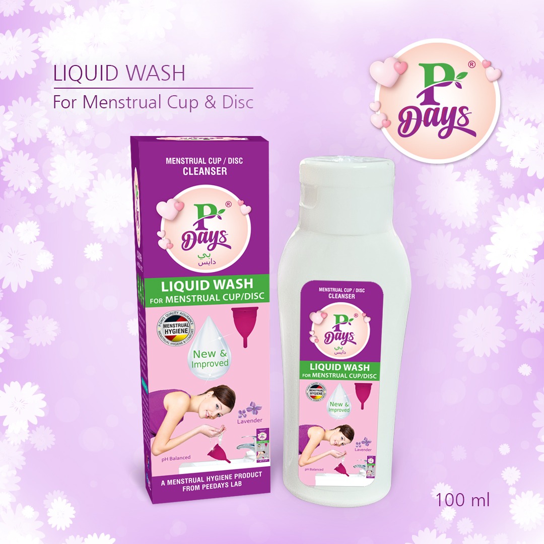 P-DAYS” LIQUID WASH For Menstrual Cups/Disc (100 ml Bottle)