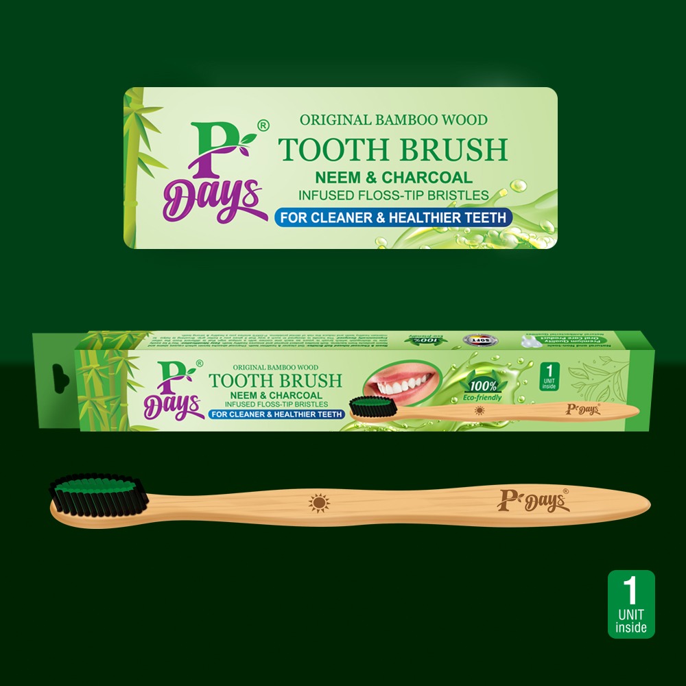 P-DAYS” HERBAL BAMBOO TOOTHBRUSH (SINGLE UNIT PACK)