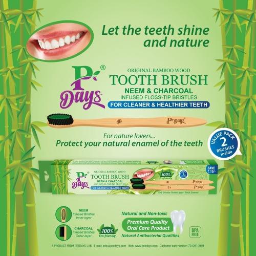 P-DAYS” HERBAL BAMBOO TOOTHBRUSH (SINGLE UNIT PACK) Image 4