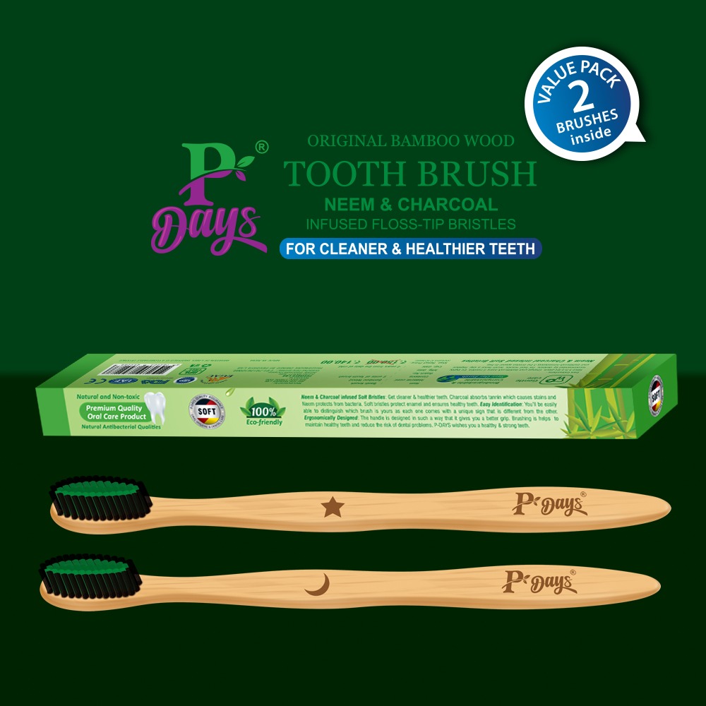 P-DAYS” HERBAL BAMBOO TOOTHBRUSH (2 UNITS PACK)