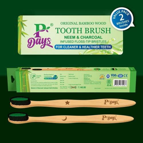 P-DAYS” HERBAL BAMBOO TOOTHBRUSH (2 UNITS PACK) Image 2