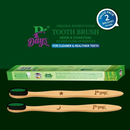 P-DAYS” HERBAL BAMBOO TOOTHBRUSH (2 UNITS PACK) Image 3