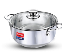 Prestige Glory Stainless Steel Cookware Kadai With Glass Lid 22CM (37539)