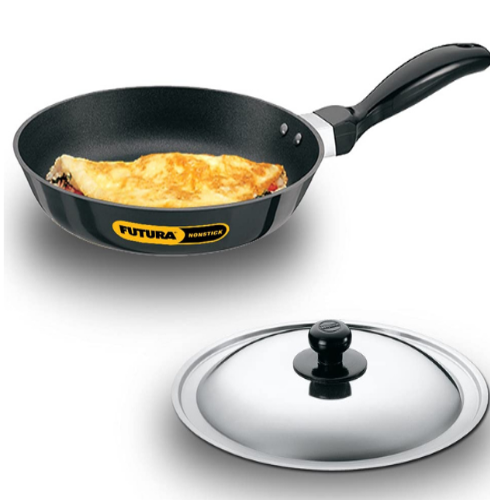 Hawkins Futura 20cm Nonstick Frying Pan, 3.05 Mm Thick With Stainless Steel Lid Induction Compatible, Black (INF20S) Image 1